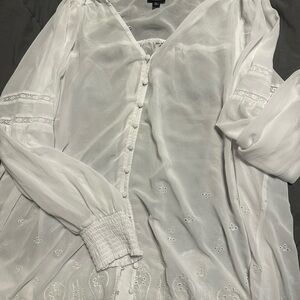 Torrid Plus Size Top - Flowy Blouse 4X - White - Thin and Breathable